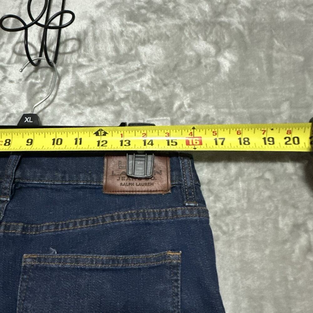 Lauren Jeans Co Womens Petite Jeans 12P Blue Dark Wash Modern Straight Cropped - Picture 9 of 10